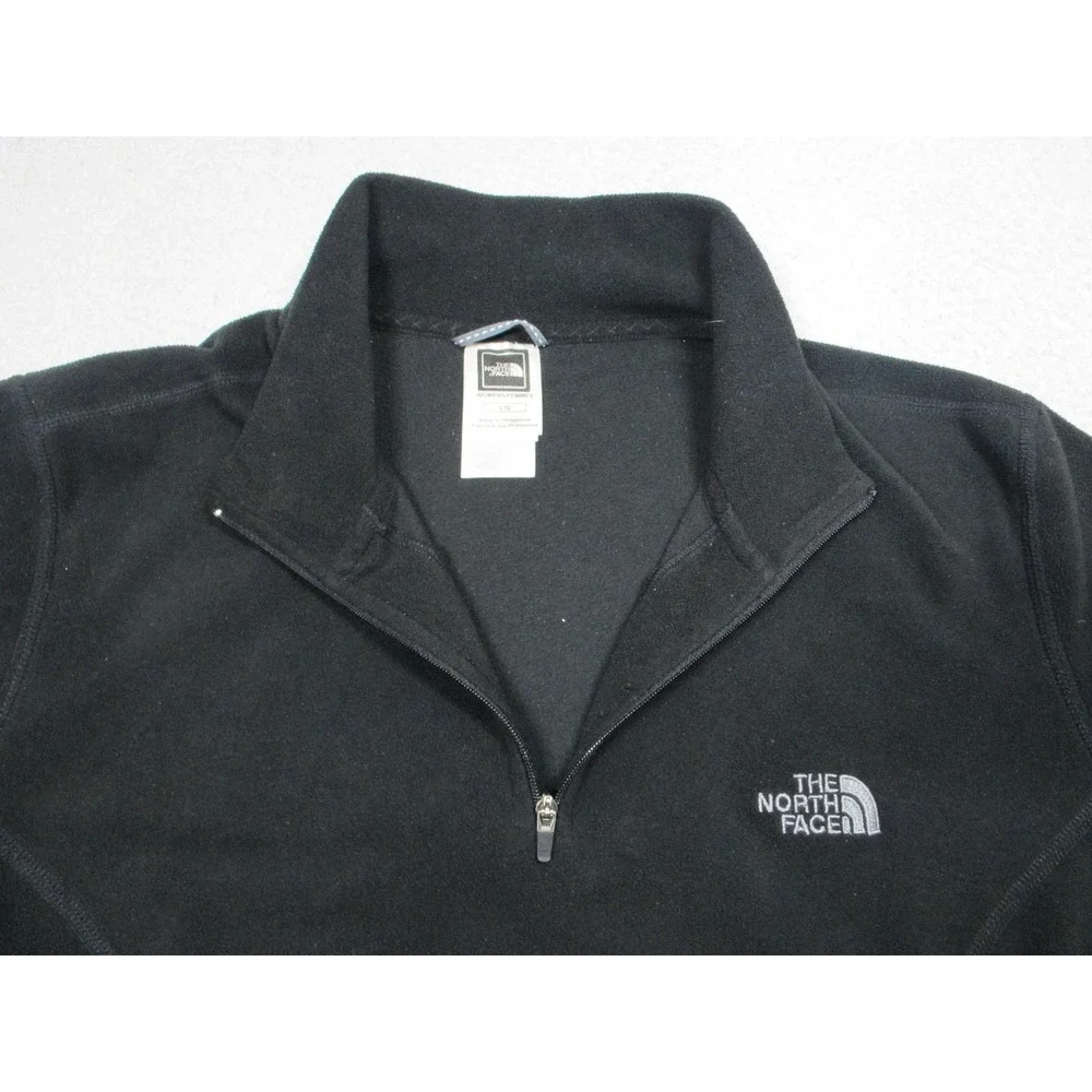 The North Face Sweater Womens Large Black TKA 100 Quarter Zip Fleece‎ Pullover - Picture 4 of 10